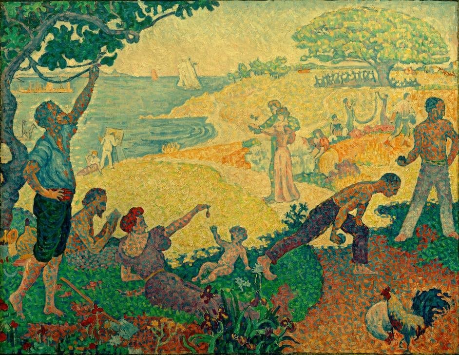 P.signac le temps de l'harmonie affiche toile 58x90cm paul signac