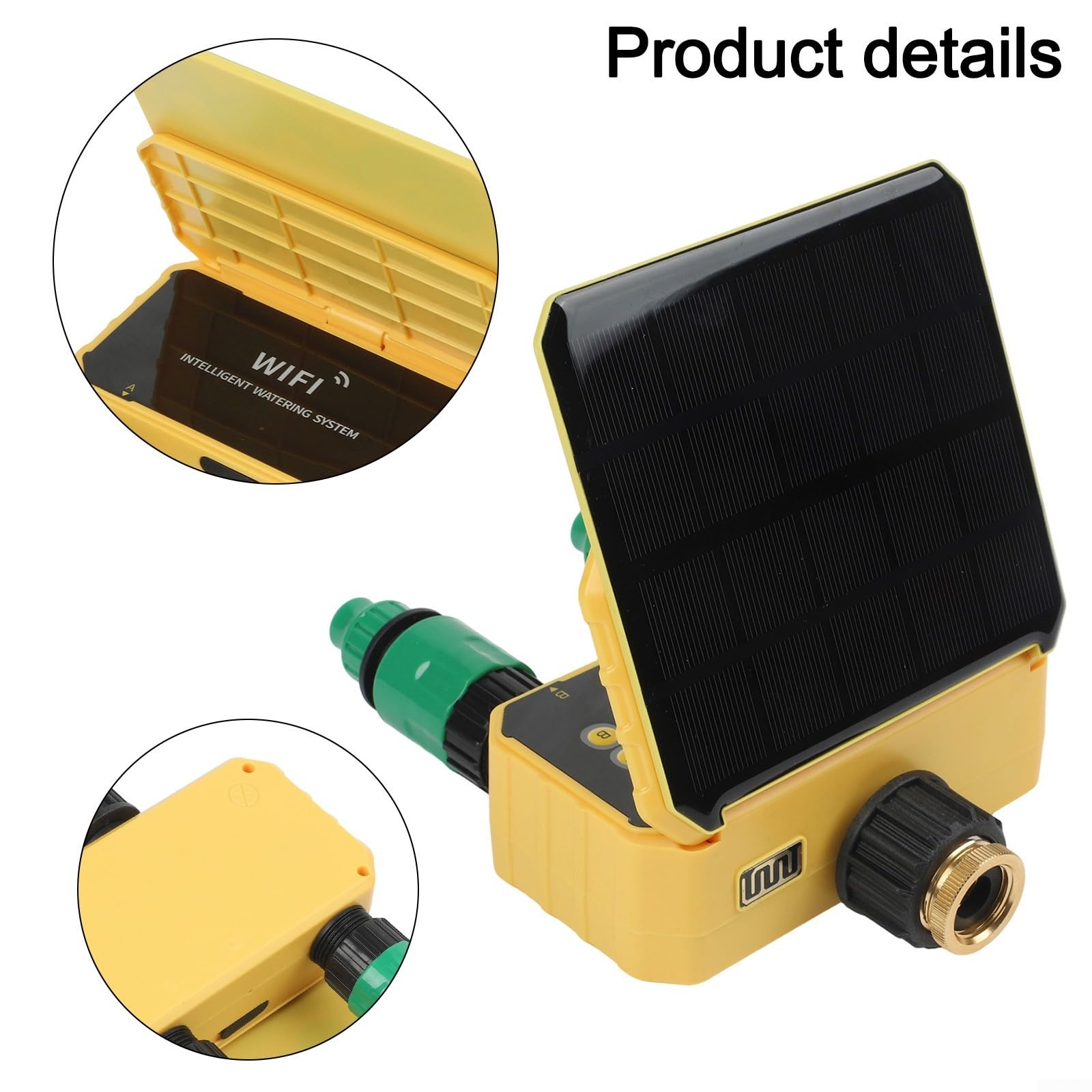 Timer di irrigazione solare, per sistema di irrigazione automatico intelligente con app con 1/2 uscite, controller programmabile per tubo da giardino per kit antigoccia per serra da prato (2 uscite)
