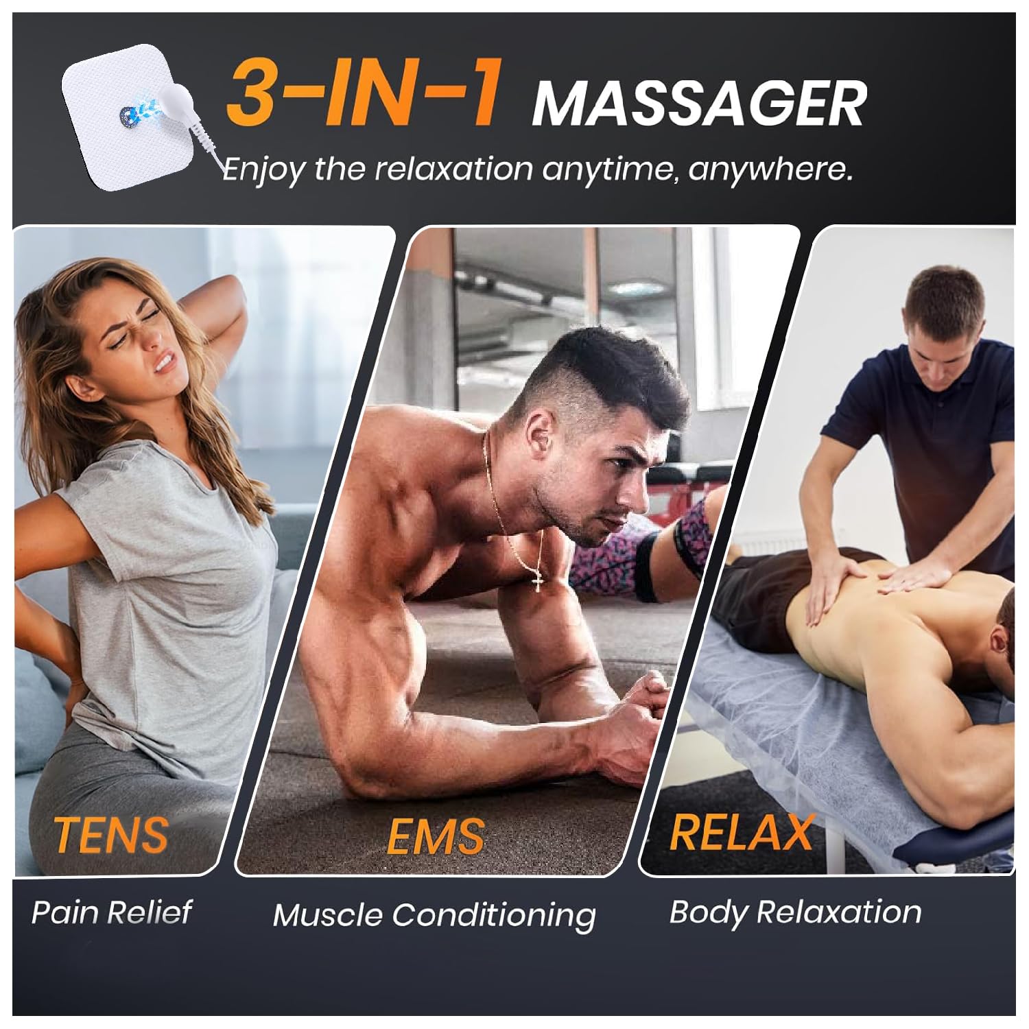 TENS Professionale Elettrostimolatore Muscolare Ricaricabile con USB–36 Programmi,40 Livelli di Intensità,Sollievo Dolore Cronico e Acuto,Rilassare per Schiena,Cervicale,Articolazioni,Sciatica e Corpo