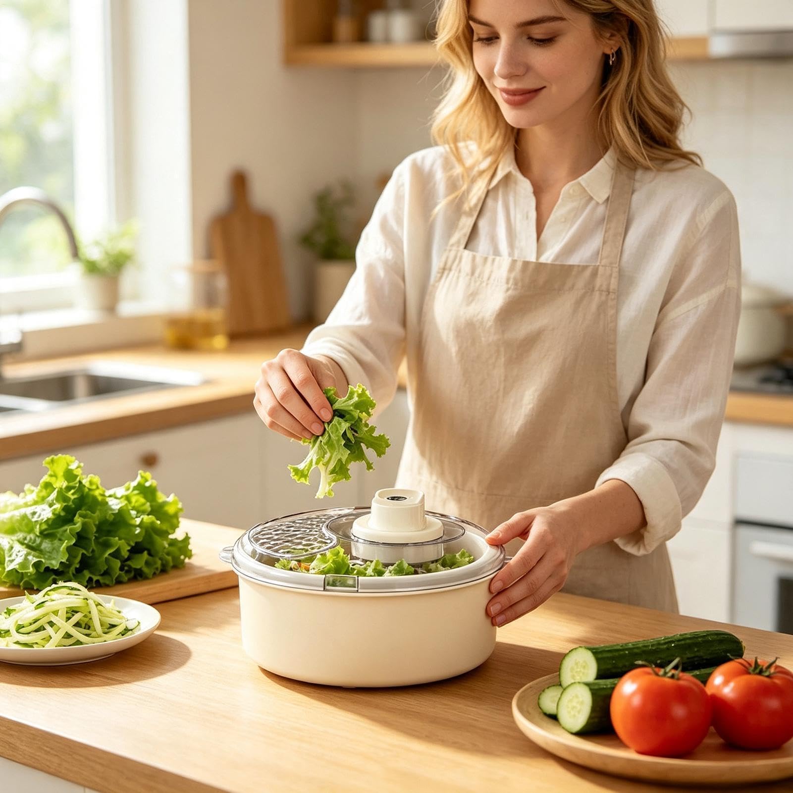 - & wascher Elektrischer - und -Wasch-Trockner | Salatschleuder Für Salat Kopfsalat Beeren Spinat Essensvorbereitung Zuhause Küche Restaurant