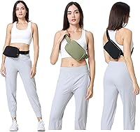 Vista 34 de Riñonera cruzada para mujeres y hombres, bolsa para cinturón para senderismo con correa ajustable, riñonera para correr, entrenamiento, deportes