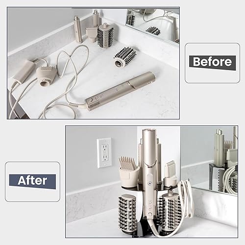 Miniatura 3 de Soporte de accesorios para secador de pelo, compatible con Shark FlexStyle, organizador de baño montado en la pared o en la encimera para accesorios