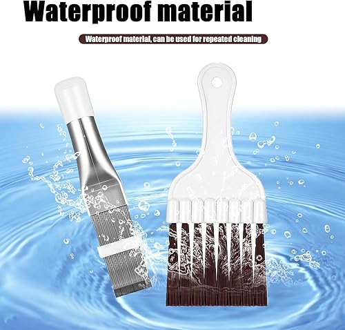 Miniatura 5 de Cepillo de limpieza de aletas de condensador de aire acondicionado, peine de aleta de radiador de acero inoxidable, herramienta de reparación de