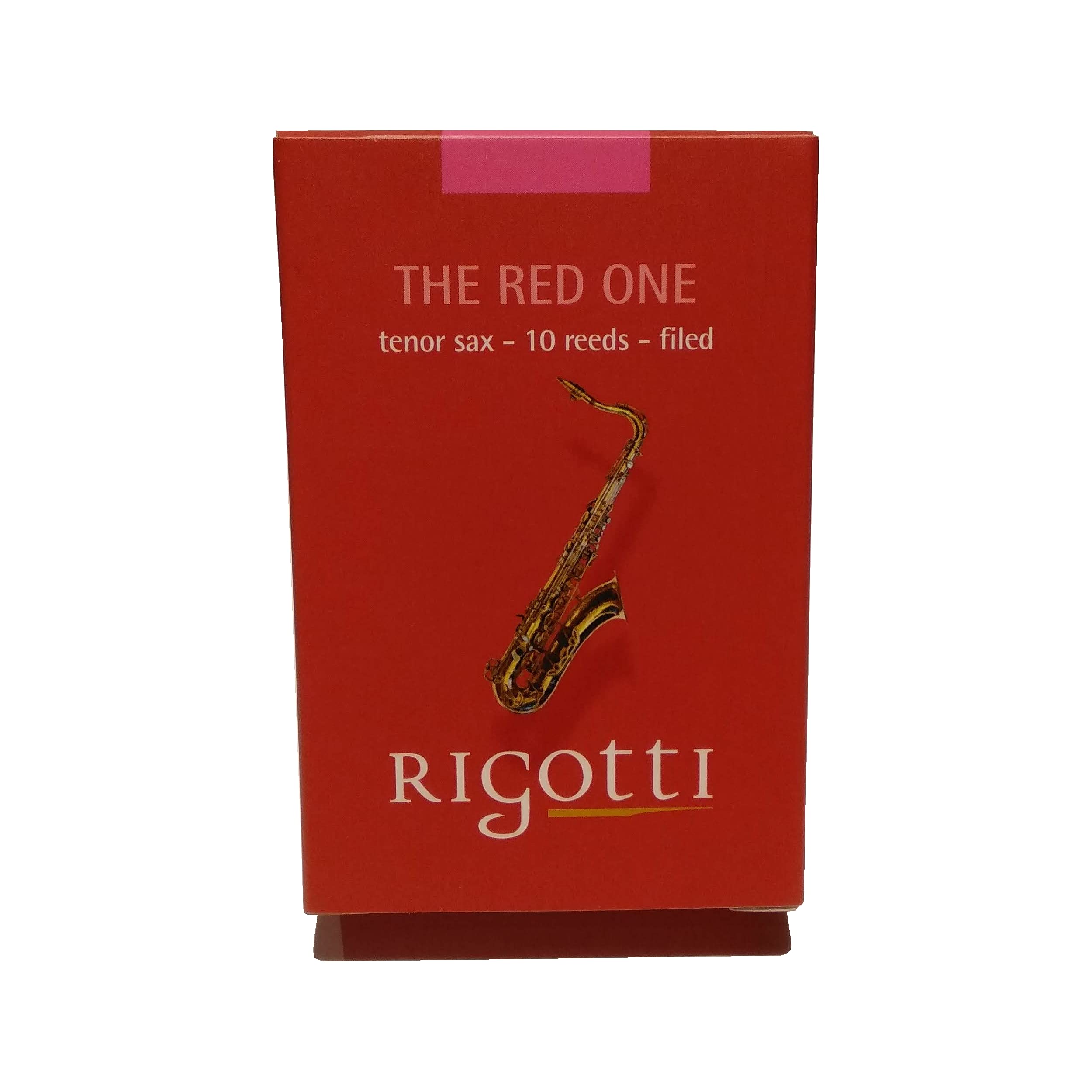 RIGOTTI Packung mit 10 Blättern für Tenor-Saxophon Stärke 3 MEDIUM - Gold Classical - The RED ONE - Hohe Qualität - Hergestellt aus Naturblättern, die im Süden Frankreichs in der Provence wachsen