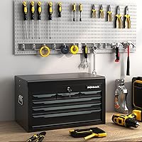 Vista 8 de ERGOMASTER Steel Tool Box, 24'' Metal Tool Box with 6 Drawers, Lockable Heavy Duty Tool Chest Cabinet Storage Toolbox for Garage, Workshop, Repair