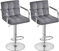 Vista 34 de Yaheetech - 4 taburetes de bar ajustables, taburetes de bar, taburetes de altura de mostrador, sillas de comedor giratorias hidráulicas de piel Negro