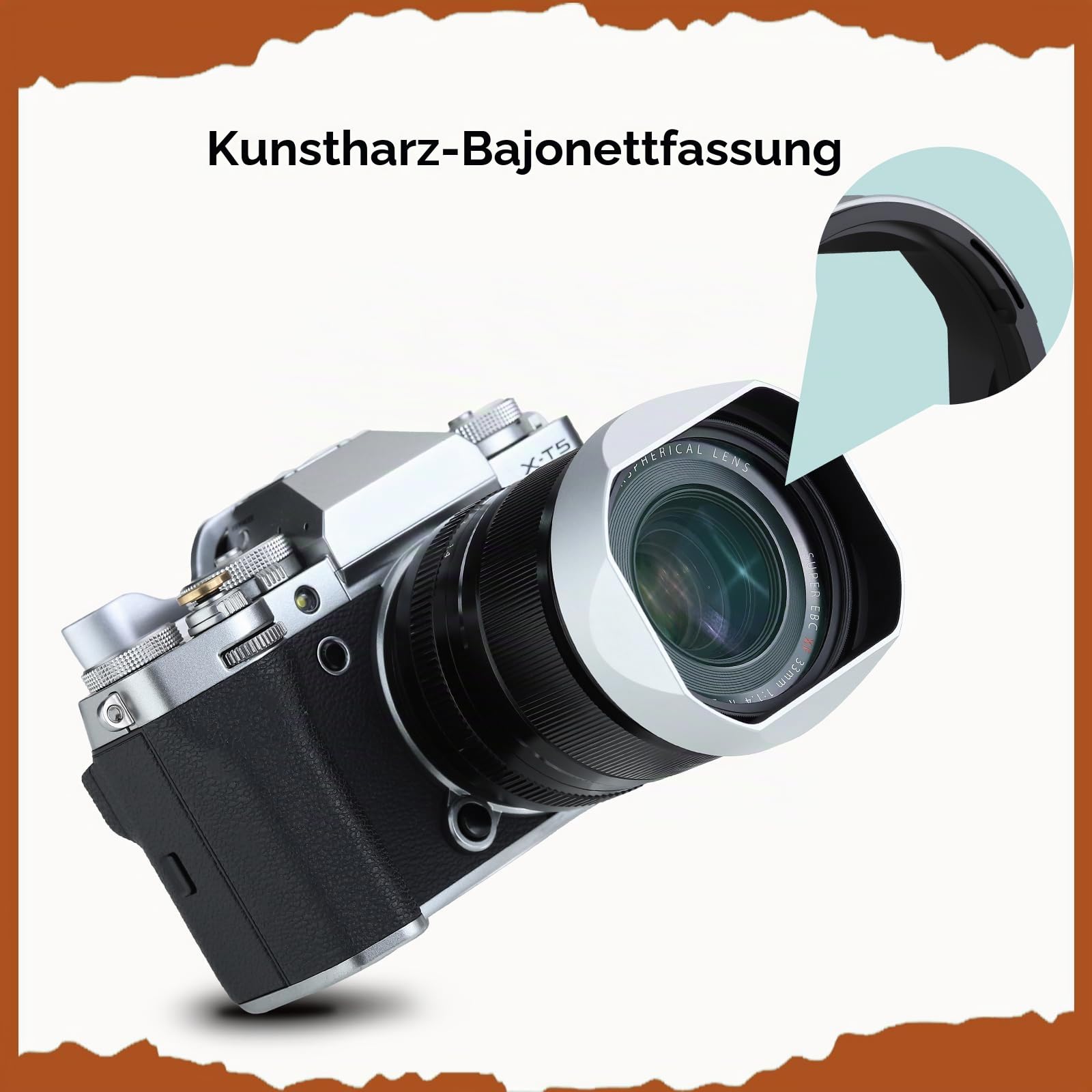 Quadratische Gegenlichtblende aus Metall für Fuji XF33 mm F1.4 R LM WR Objektiv, Fujifilm XF23mmF1.4 R LM WR, Fujinon XF 16–50 mm F2.8–4.8 R LM WR Objektiv, mit Metallkappen-Set, Haoge Bajonettblende