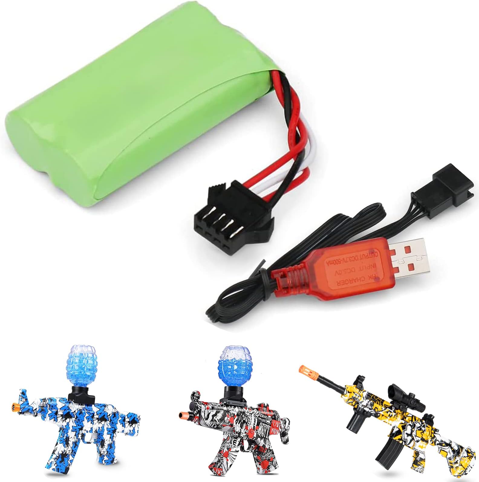 Splatter Ball Gun Battery Set Include 7.4V Battery and Charger Line