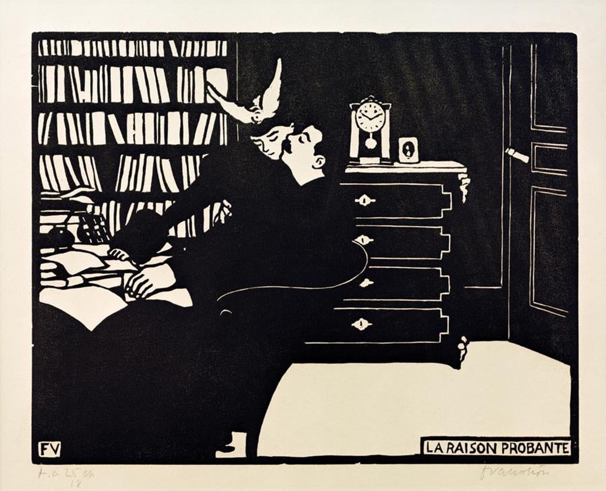 SERENDIPITP Vintage Wall Art Canvas Nordic Poster Canvas Print Picture The convincing reason by Felix Edouard Vallotton Wall Art Poster for Home Decor 60x90cm