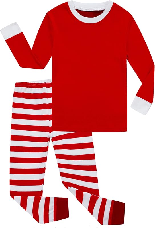 Family Feeling Conjunto de pijamas natalinos listrados para meninos, com 2 peças