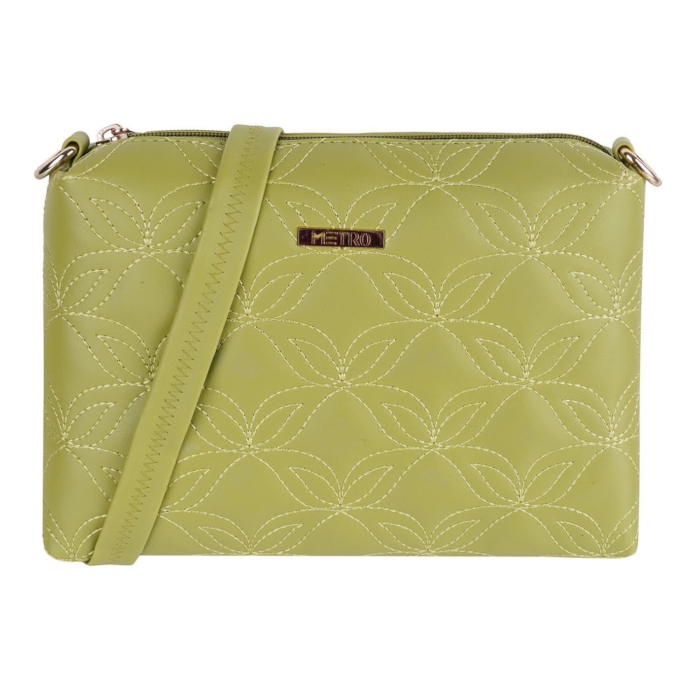 Metro Green Faux Leather Premium Zipper Casual Sling Bag For Women (B0CV5VS2SK) Amazon Price History, Amazon Price Tracker