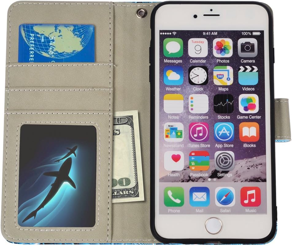 UrSpeedtekLive iPhone 6S Plus Case, iPhone 6 Plus Case, Premium PU Leather Flip Wallet Case Cover with Card Slots Holder & Stand for Apple iPhone 6s Plus/6 Plus,Feather