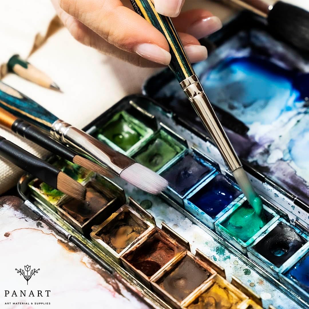 Pan Art Synthetic Flat Brush No. 02 for Watercolour Painting - 1 Piece