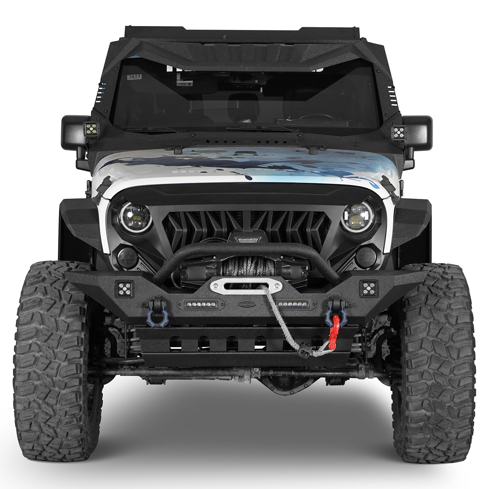 Amazon.com: Hooke Road Wrangler JK Parachoques delantero con placa