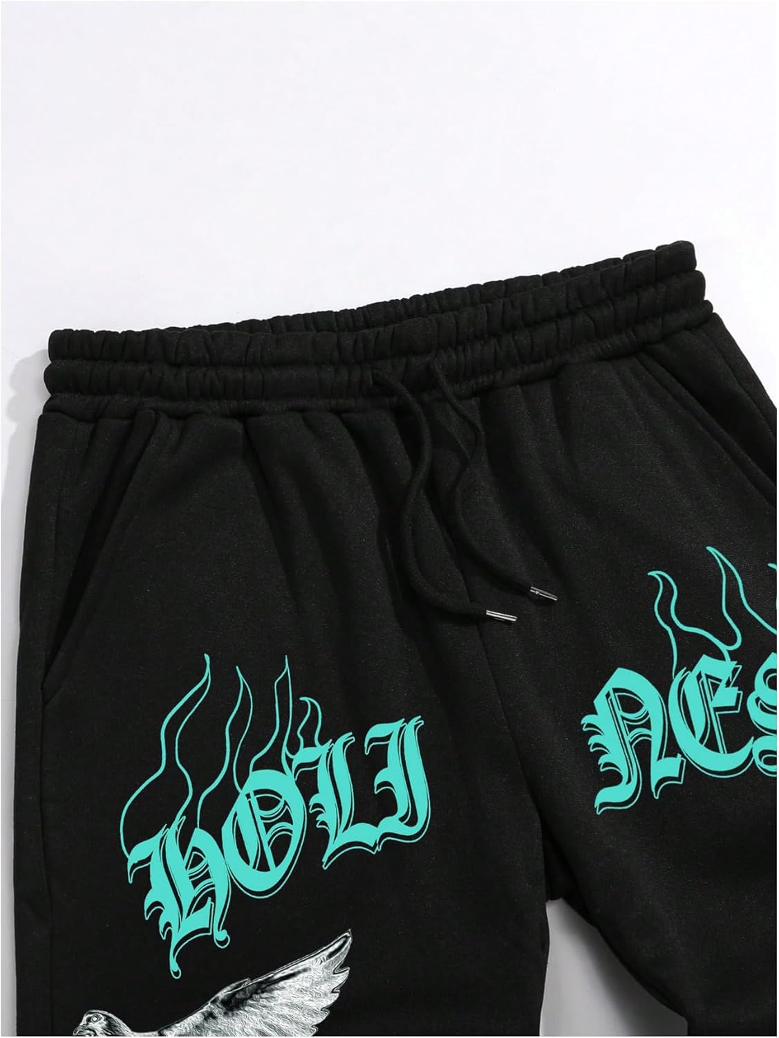 GORGLITTER Men's Y2k Graphic Sweatpants Drawstring Waist Athletic Workout Gym Jogger Track Pants Trousers Streetwear - Image 3