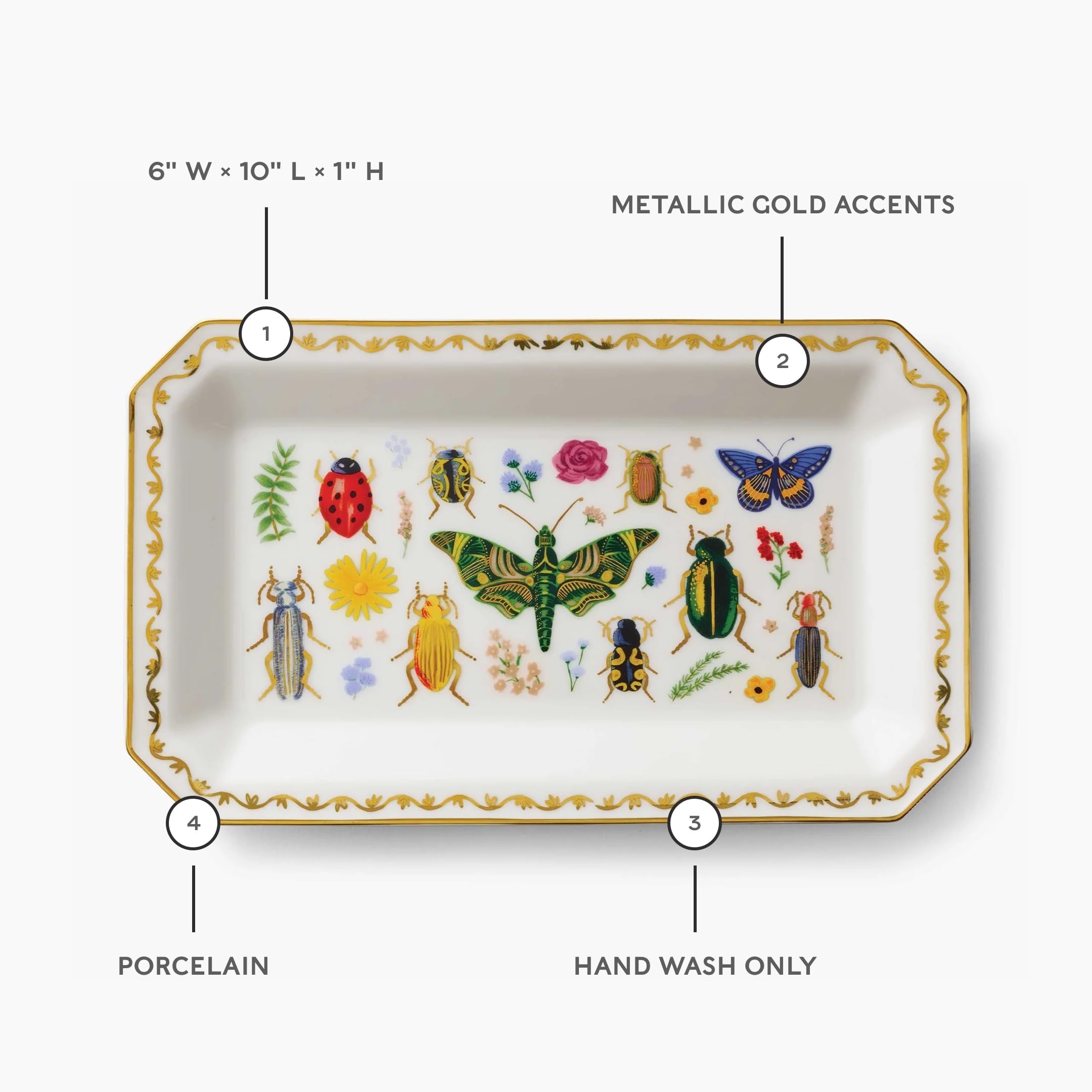 Amazon.com: RIFLE PAPER CO. Curio Large Catchall Tray - Porcelain