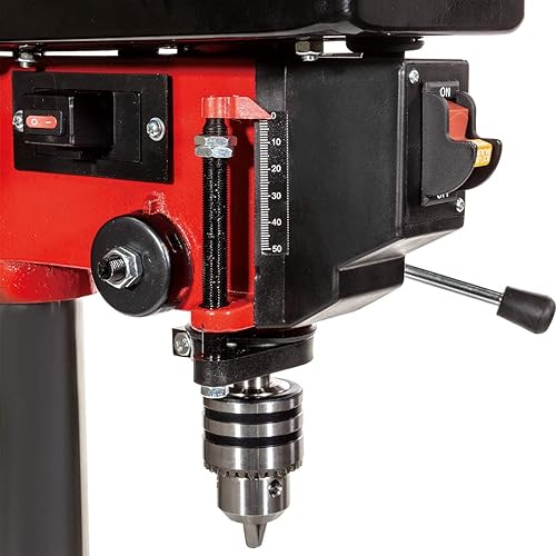 Miniatura 5 de Stark USA 2.4-Amp 8", máquina de perforación de mesa de hierro fundido de 5 velocidades de la prensa de taladro de sobremesa, negrorojo