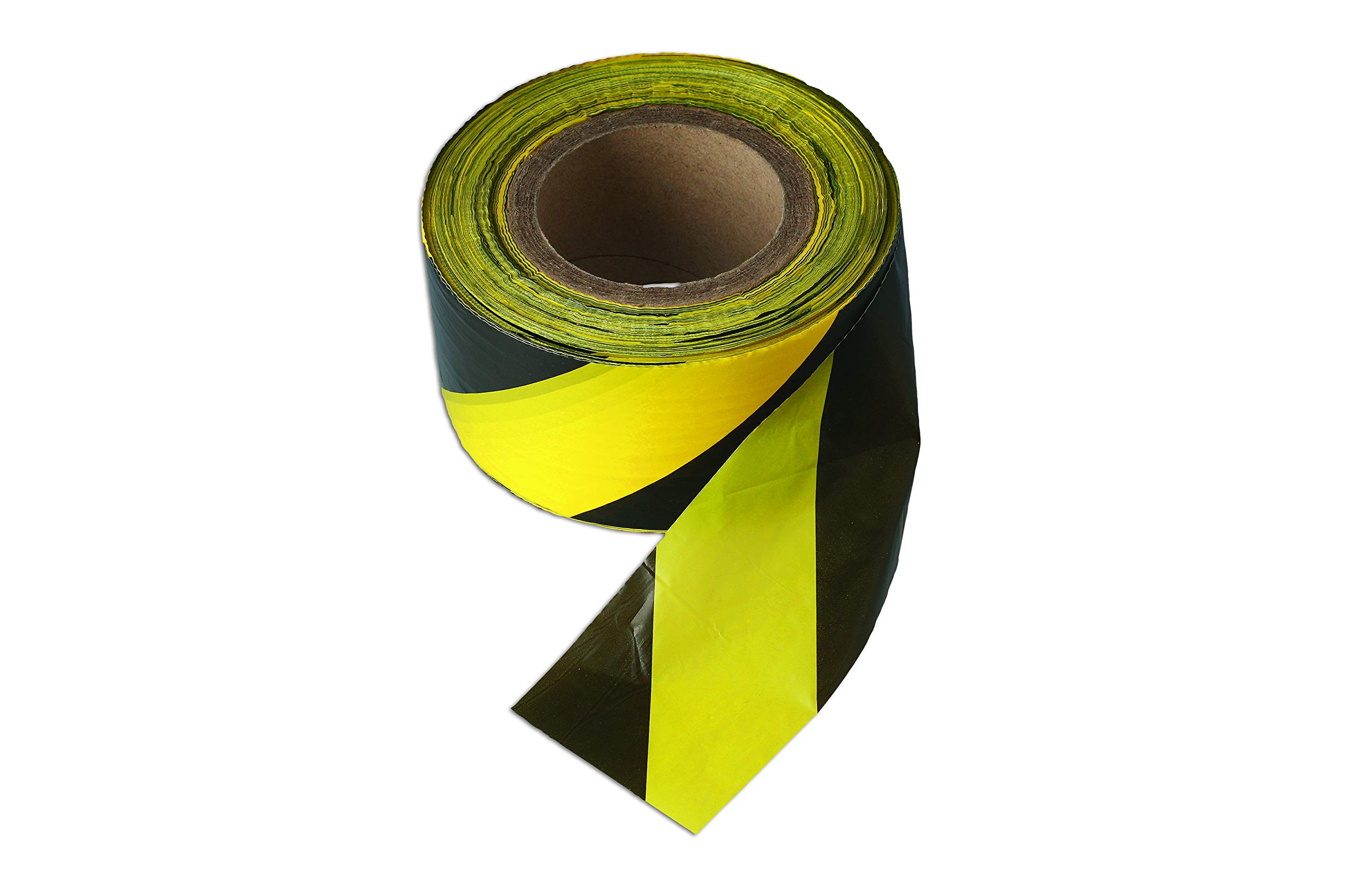 Connect 35364 Black & Yellow Barrier Tape 75mm x 500m Non Adhesive 1pc