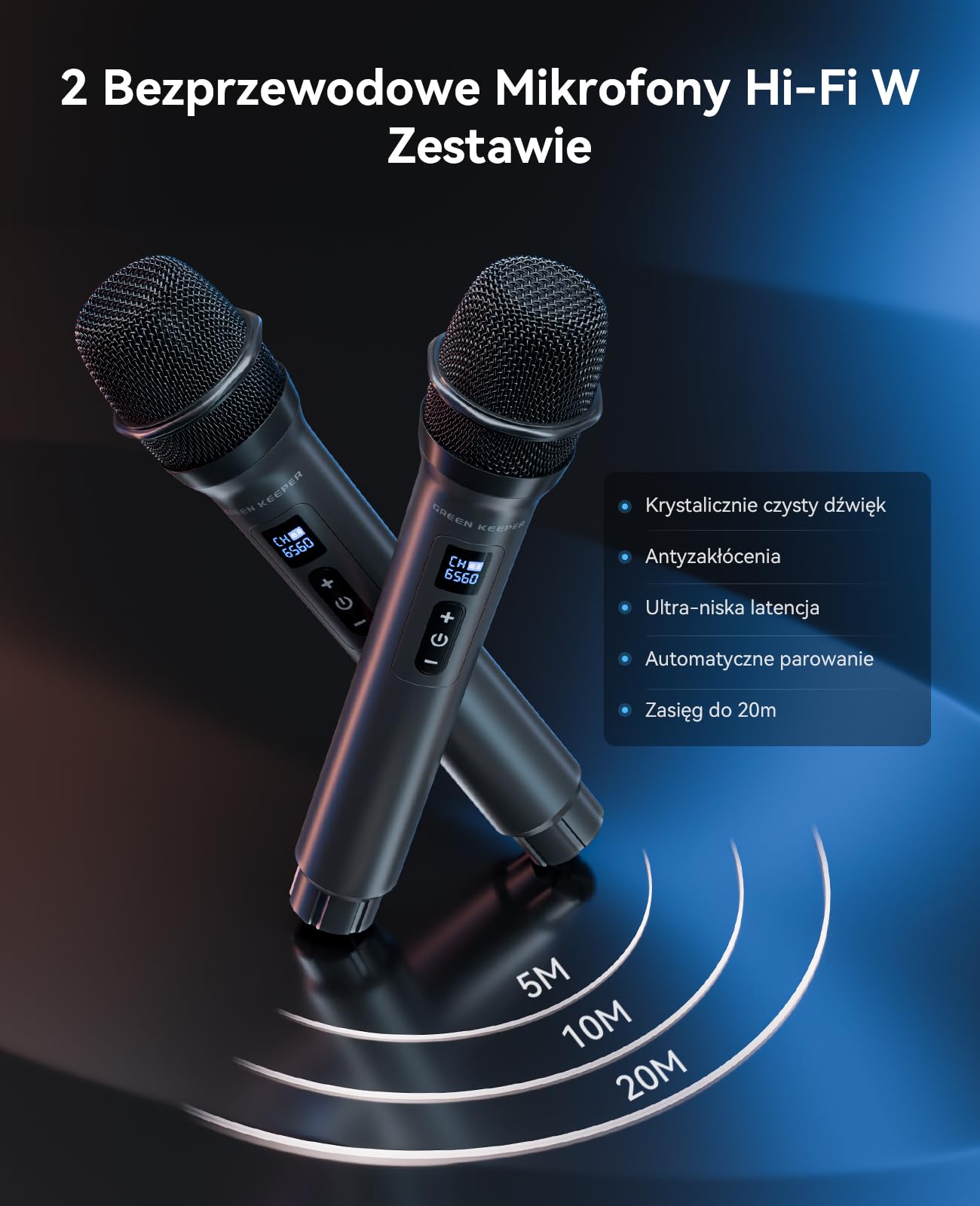 Karaoke GKS60 Dla Dorosłych, Imprezowy Głośnik Bluetooth Z 2 Mikrofonami