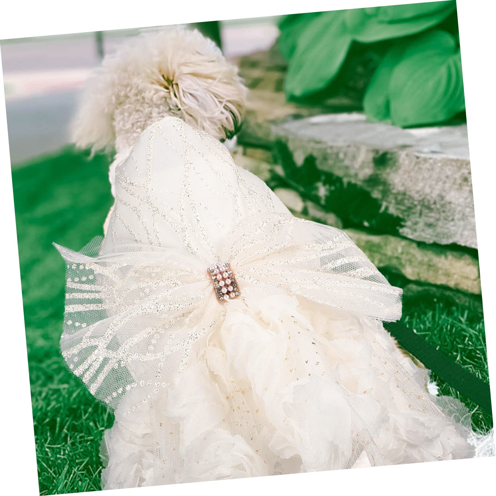 BESPORTBLE 3pezzi Abito Da Sposa Per Cani Con Gonna Tutù Elegante e Romantico Costume Da Matrimonio Per Cuccioli Abbigliamento Per Animali Domestici Stile Classico e Confortevole Per