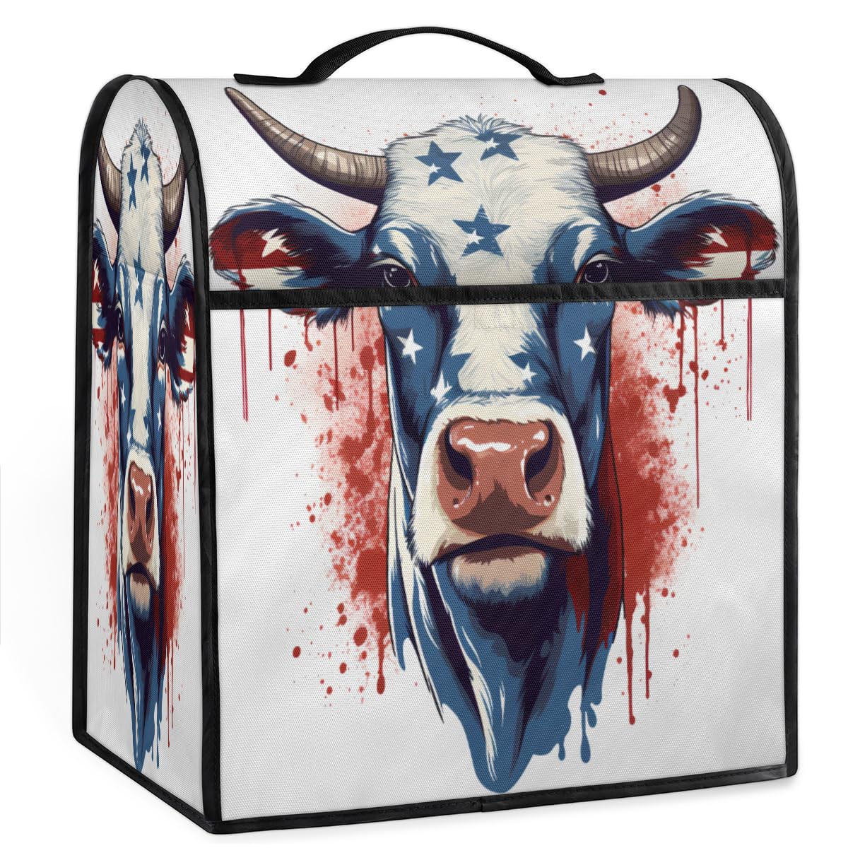Coffee Maker Cover America Cow Pattern Kitchen Appliance Covers Small Appliance Covers Blender Cover Juicer Cover Dust Covers for Kitchen Appliances with Top Handle and Pockets,Washable,C747
