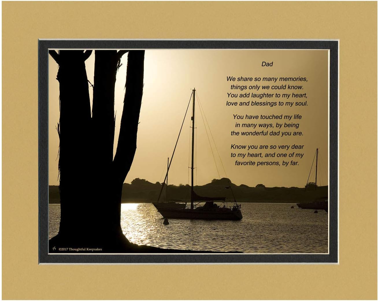 Dad Gift with Wonderful Dad Poem. Boats Photo, 8x10 Matted