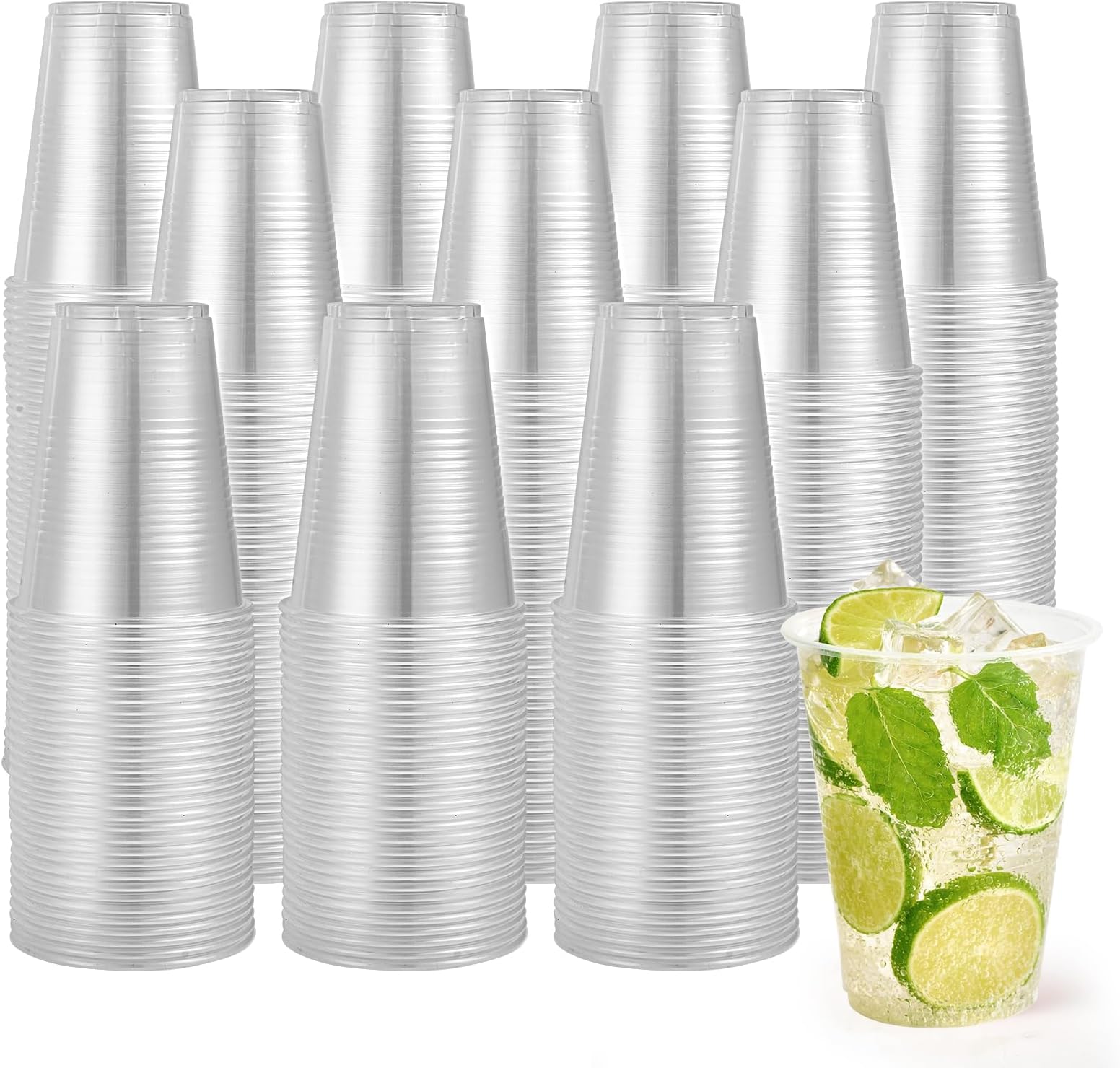 1000 Pack 16oz Plastic Cups,Disposable Clear Drinking Cups,Transparent Hot and Cold Drink Container for Water, Juice, Soda,Coffee