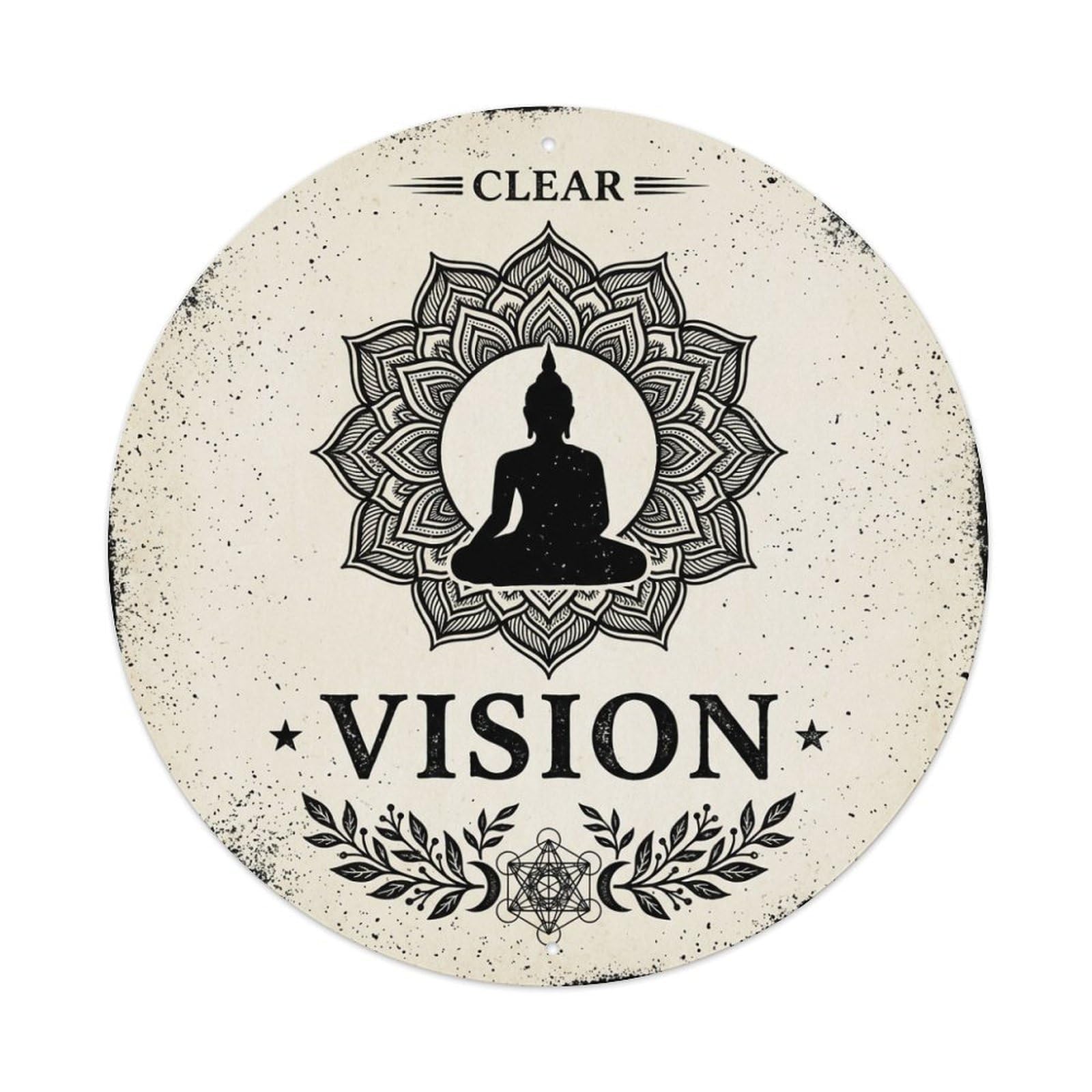 Clear Vision Mindfulness Quote Zen Meditation Metal Tin Sign