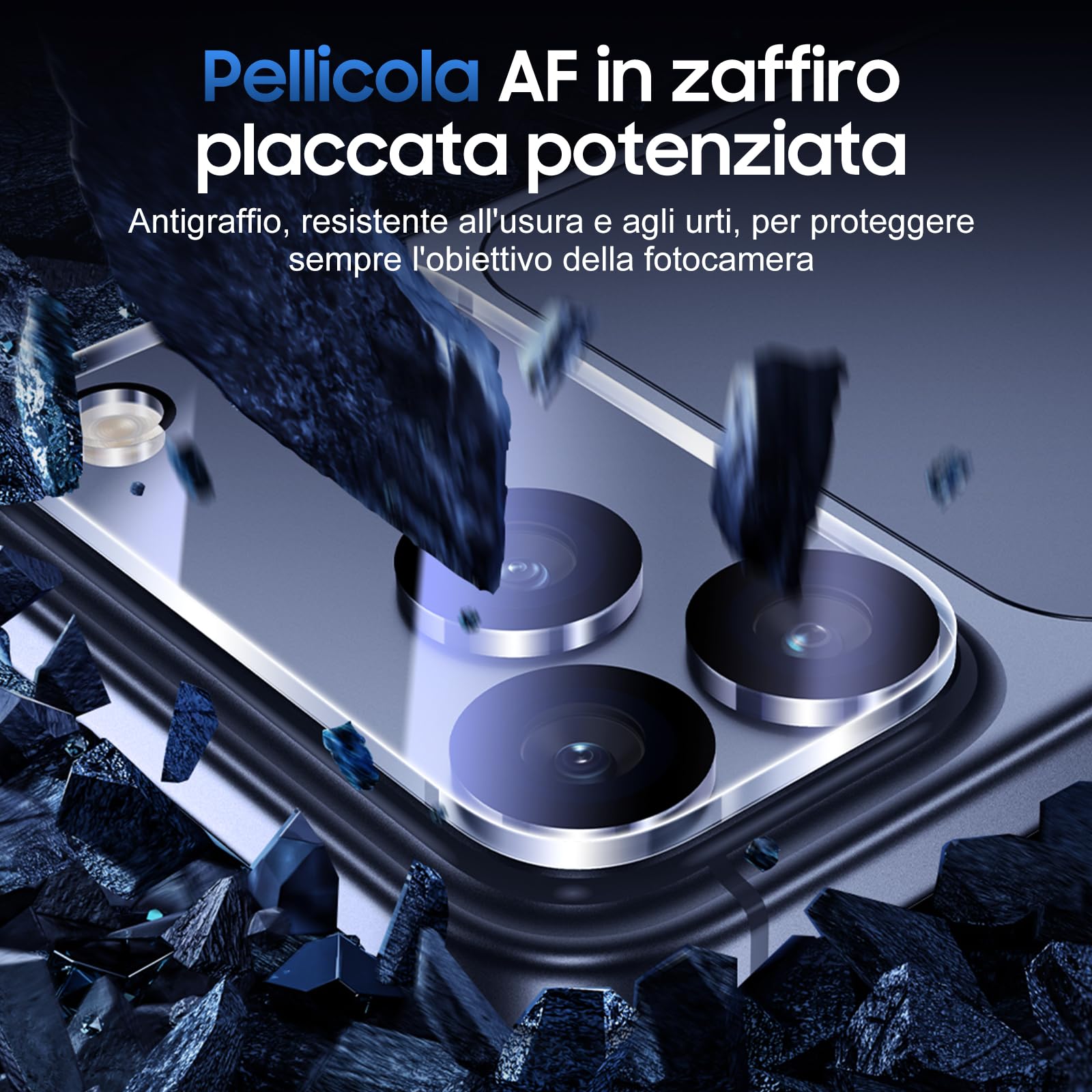 UniqueMe per iPhone 17 Pro Max Pellicola Protezione Fotocamera - HD Schermo, la Fotografia con Flash non è Influenzata, Anti-graffio, Durezza 9H - 3 Pezzi