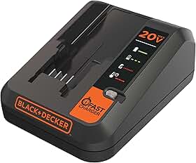 BLACK+DECKER Carregador Rápido de Bateria de Íon de Lítio, Compatível com Baterias 12V e 20V MAX Powerconnect, Modelo BDCAC202B