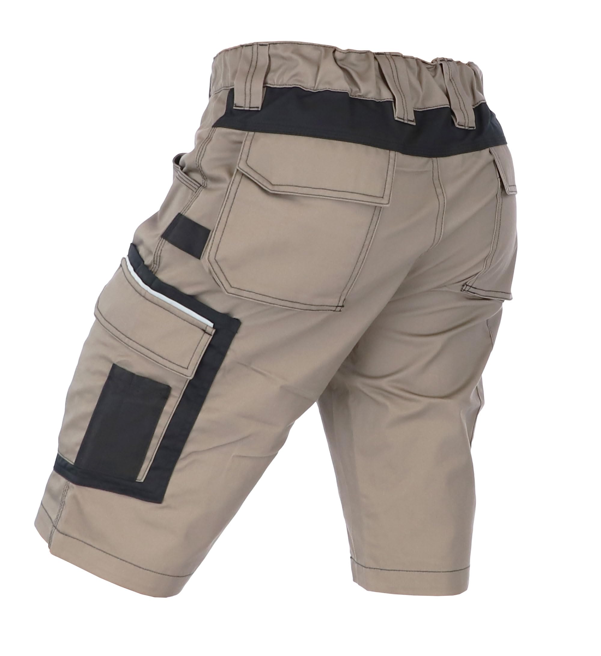 Short de travail court pour homme, avec stretch et poches à outils, pour l'artisanat, le bricolage et la construction, short court pour l'été et l'atelier, robuste et confortable