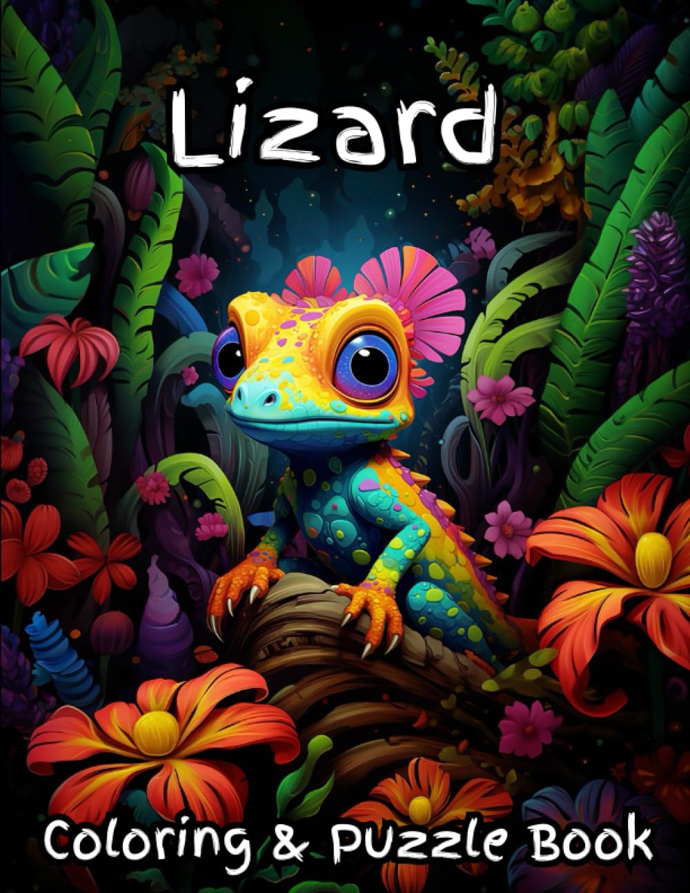 Lizard Coloring & Puzzle Book: Activities for Kids