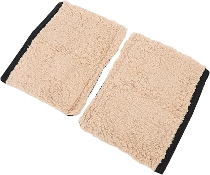 2pcs Chair Armrest Pad Sheepskin Fleece Armrest Cushion Comfortable Chair Armrest Pad for Transport Chairs Office Chairs Beige