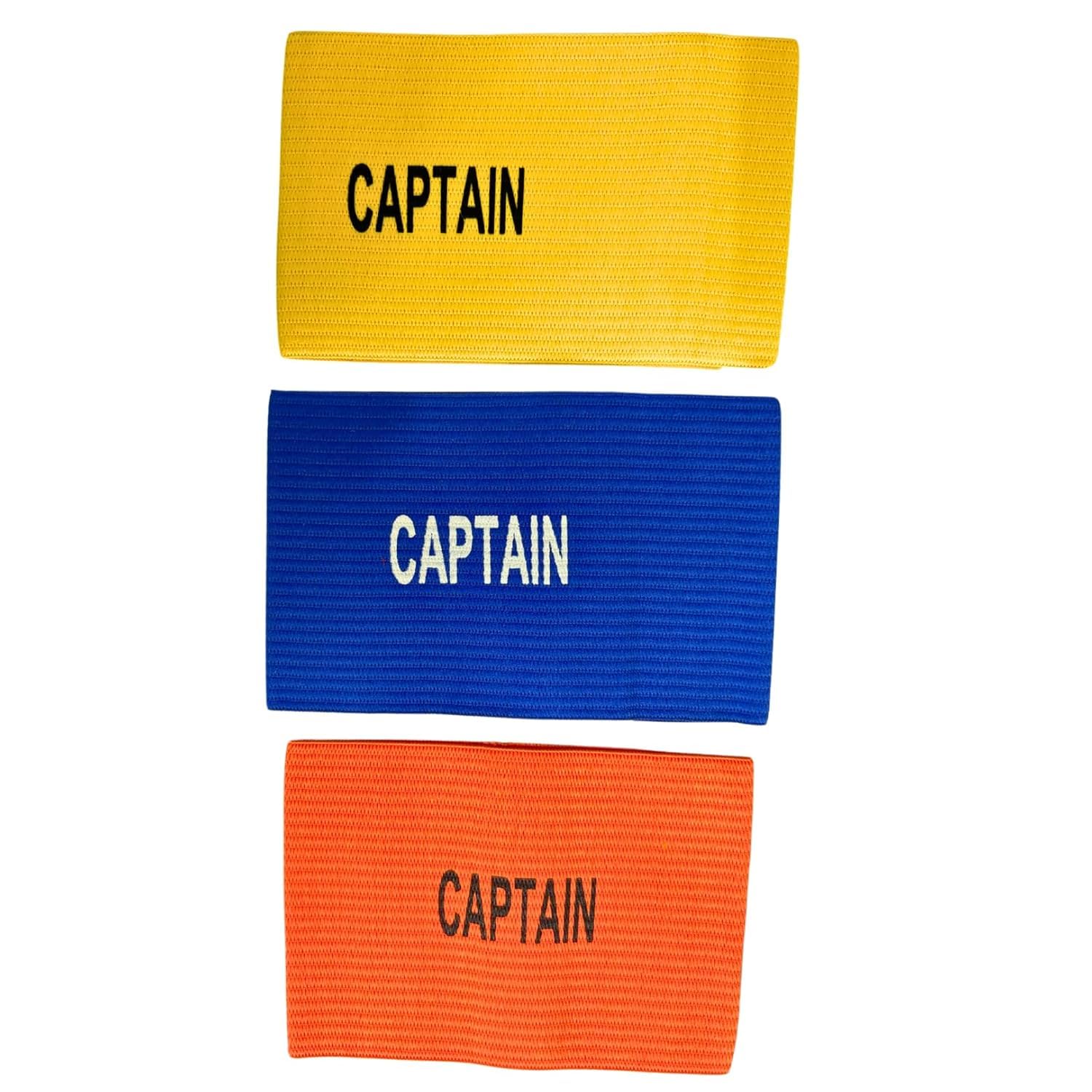 Captain Armband Set, Yellow, Blue and Orange, Elastic Fabric, Adjustable Hook and Loop Fit, 3 Pack-image-48
