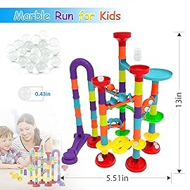Blacka Marble Run Maze Race Game Glass Marbles for Kids Age 3 4 5 6 Boys Girls Educational Preschool Toys Block Toy Set As Xmas Birthday Present Festival Gifts, Small