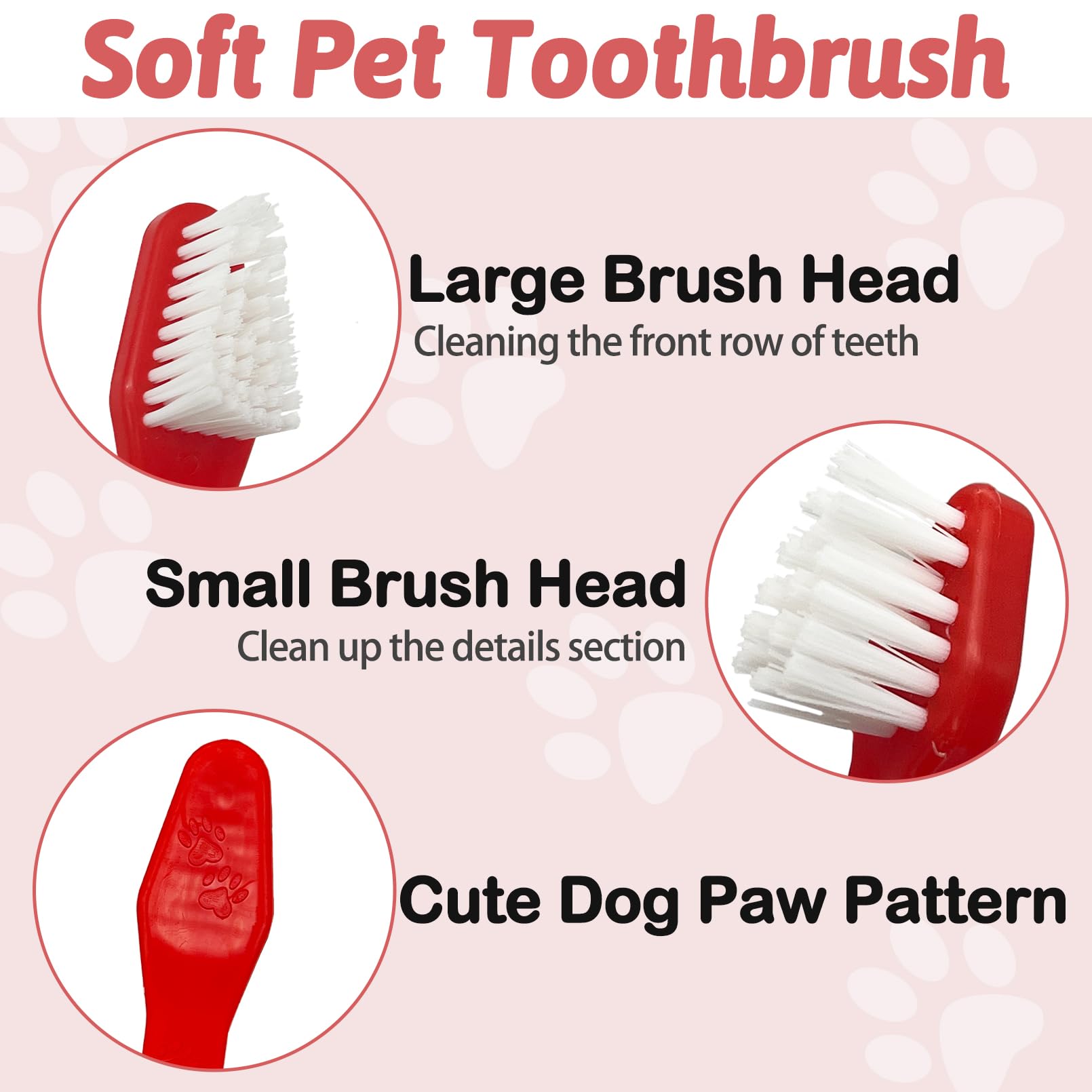 Lot de 150 brosses à dents à double tête pour chien - Brosse à dents à long manche doux - Brosses dentaires pratiques double face pour animaux domestiques - Brosse de nettoyage des dents