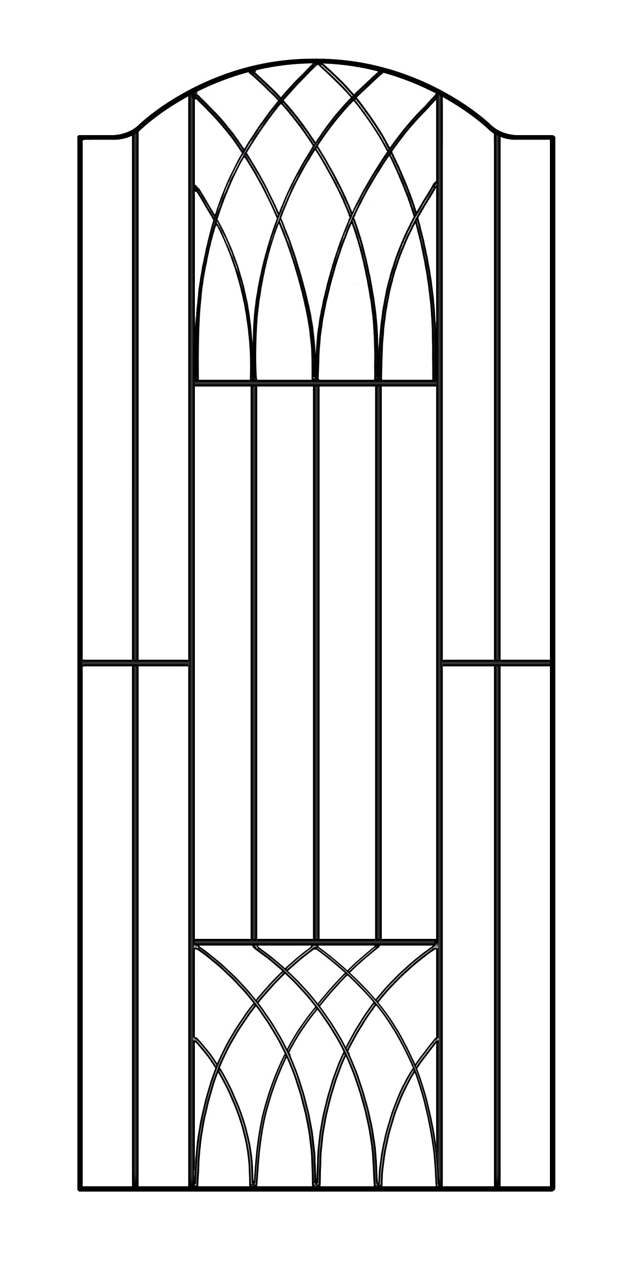 Abbey 1800mm High Bow Top Metal Garden Side Gates Wrought Iron Style Pedestian Gate (880mm Gap x 1800mm High VETB)