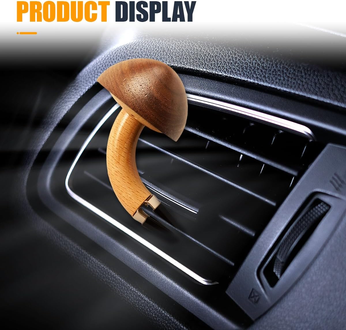 YoRise Mushroom Car Air Vent Clips, Refillable Car Vent Clips, Air Conditioning Vent Decoration Accessories, Cute Mushroom Automotive Diffuser for Women Men (Black)
