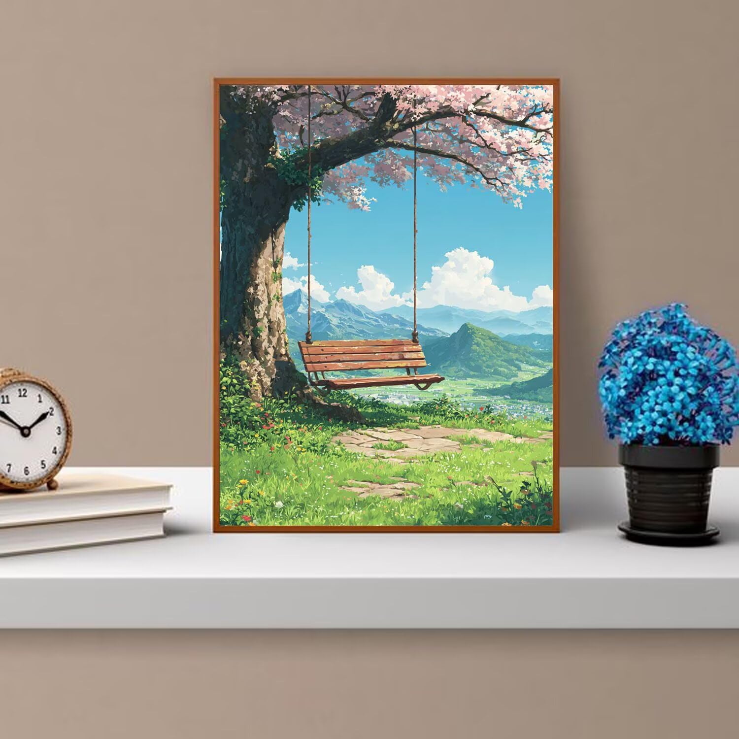 Dipingere con i Numeri Adulti Oscillatore, Albero Dipingere con i Numeri Bambini DIY Kit, Set Premium con Pennelli, Decorazione Casa & Creativo Regalo, Attività di Tempo libero 70x95cm z-353