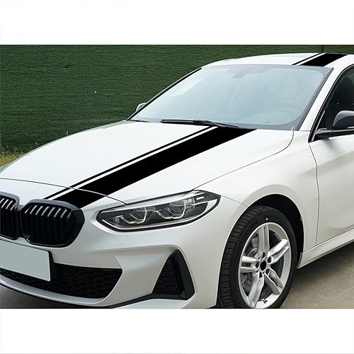 Miniatura 5 de SUNJIKA 3 calcomanías de vinilo para el lado del automóvil, diseño de rayas largas para capó de auto, portón trasero, carreras, deportes,
