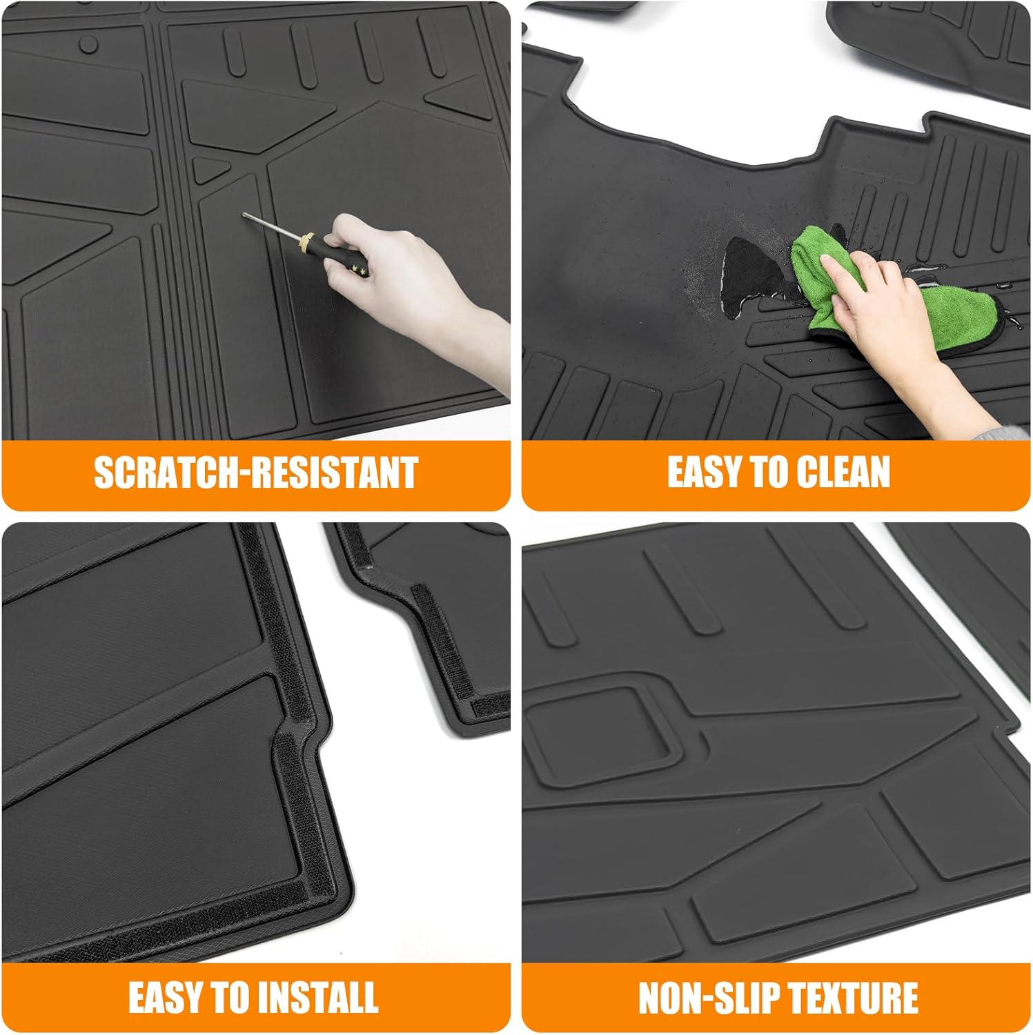 Cargo Mat and Floor Mat 7 Seats Compatible with 2025-2026 Ford Expedition Max Anti-Slip Floor Liner Cargo Liner Trunk Mat for 2025 Expedition Max 7 Seats Accessories