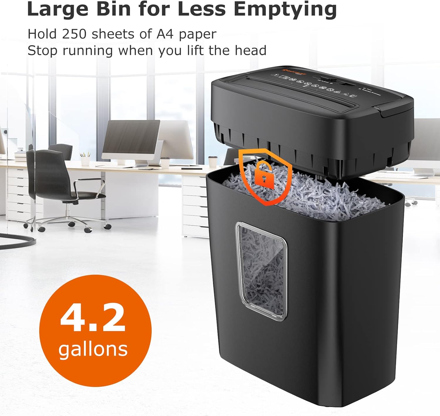 Bonsaii 8-Sheet Cross Cut Paper Shredder, Credit Cards/Mail/Staples/Clips Shredder for Home Use with 4.2 Gallon Bin (C261-C) : Office Products