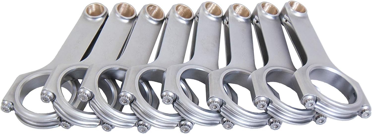 Eagle Specialty Products Connecting Rod, H Beam, 5.780 in Long, Bushed, 7/16 in Cap Screws, 8740 Bolt, Forged, Steel, Ford Cleveland, Set of 8