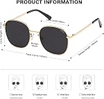 SOJOS Lunettes de soleil classiques Trendy Square pour femmes hommes mignon grand cadre nuances d'or SJ1137