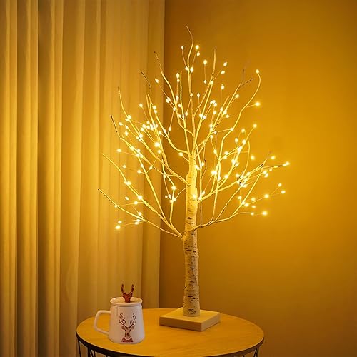 Miniatura 2 de 144 luces LED de árbol de abedul, árbol de hadas bonsái de mesa, árbol de espíritu, lámpara de árbol artificial de bricolaje con temporizador USB