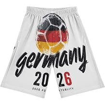 Pajama Shorts Germany 2026 Soccer Ball Sleep Pants Lounge Bottoms Elastic Waist with Pockets 6-14 Years