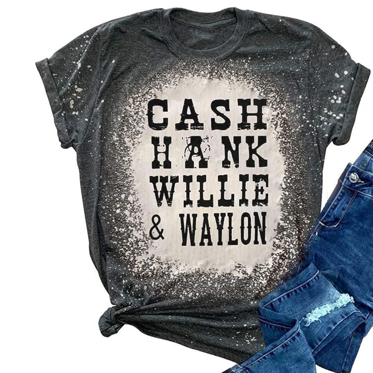Cash Hank Willie & Waylon Shirt Women Vintage Country Music Tees T-Shirt Summer Casual Short Sleeve Shirts Tops