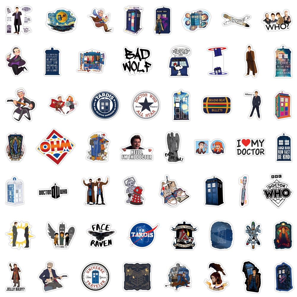 110 Pcs Doctor Who Stickers for Laptop Cool Decals for Teens Kids Boys Skateboard Phone, 2 - 4 inch - Image 3