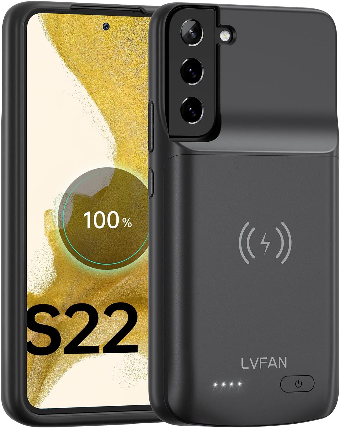 LVFAN Slim 5000mAh Backup Portable Charger Phone Case for Samsung Galaxy S22 6.1" Fast Wireless Charging External Portable Charge Case