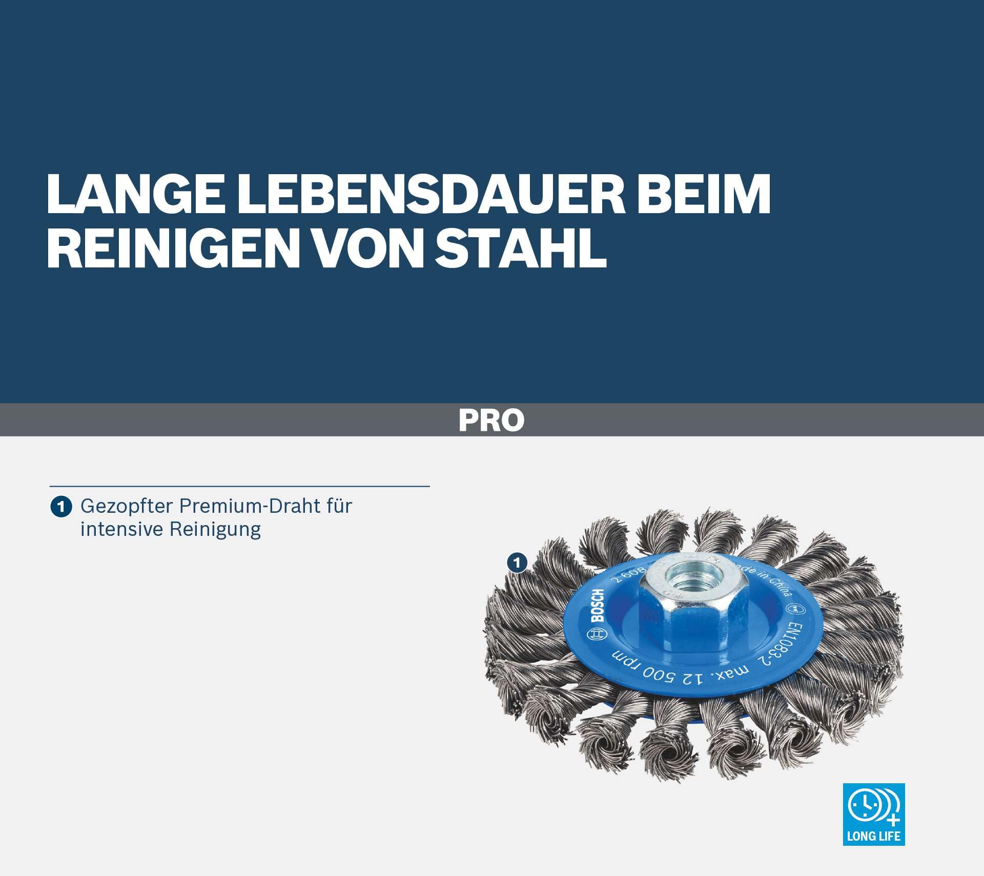 Bosch Professional Scheibenbürste, Drahtbürste 110 mm, Draht 0,5 mm, 2608622059 (Packung mit 2)
